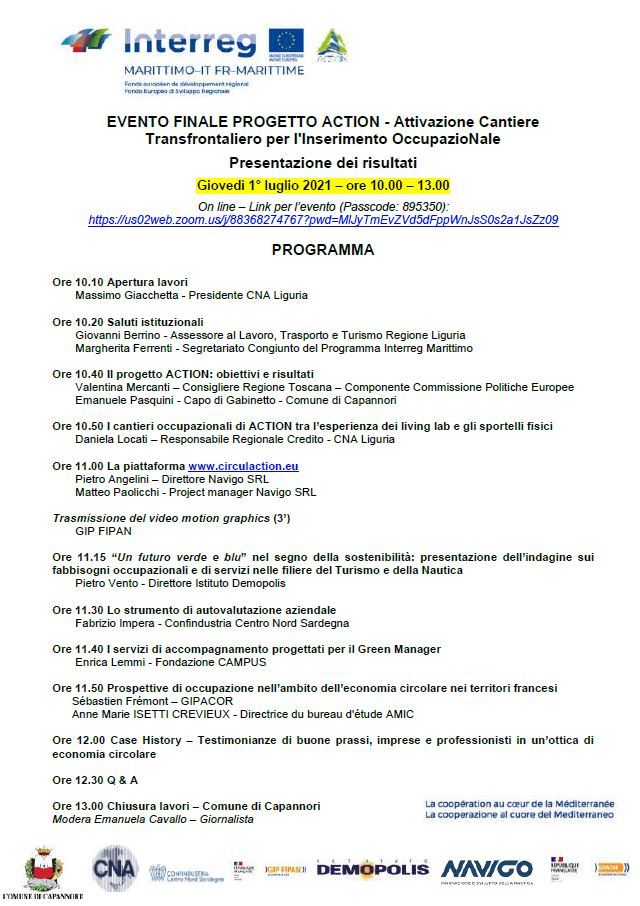 PROGRAMMA AGGIORNATO evento finale ACTION LUGLIO 2021